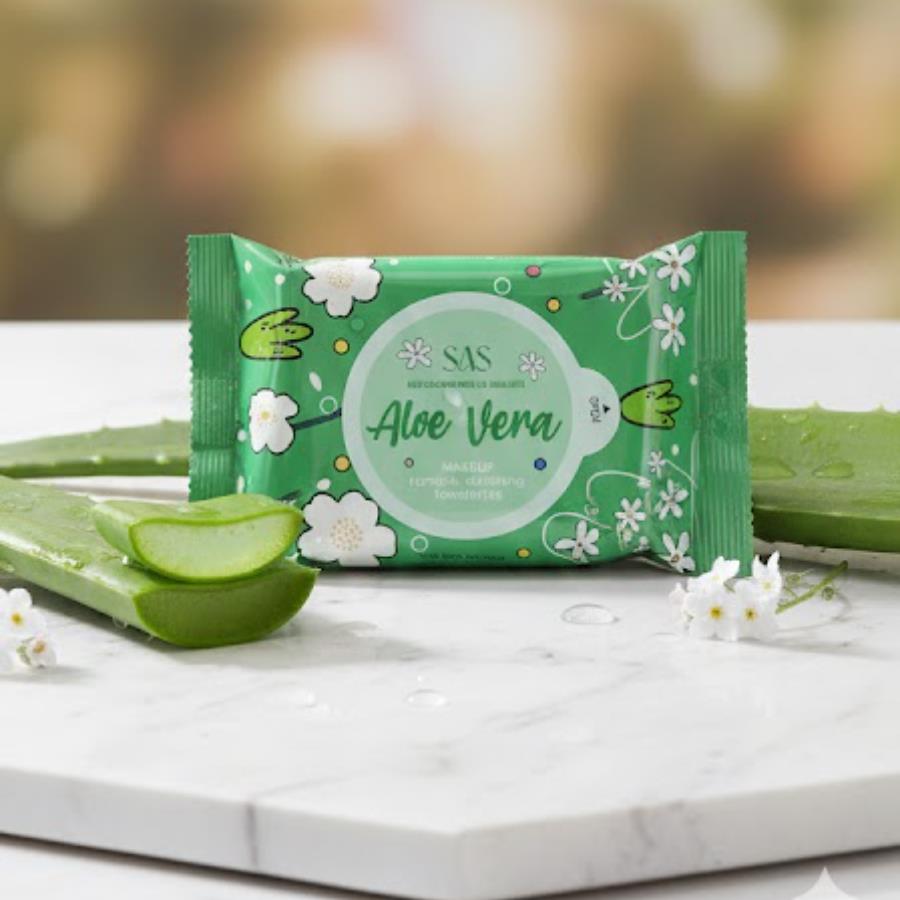 SAS Aloe Vera Makeup Remover Wipes – Toallitas Desmaquillantes Calmantes (10 pzas)